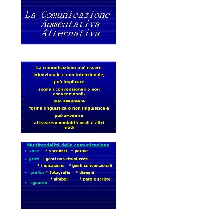 Strategie visive e comunicazione aumentativa – Dott. Cassinelli